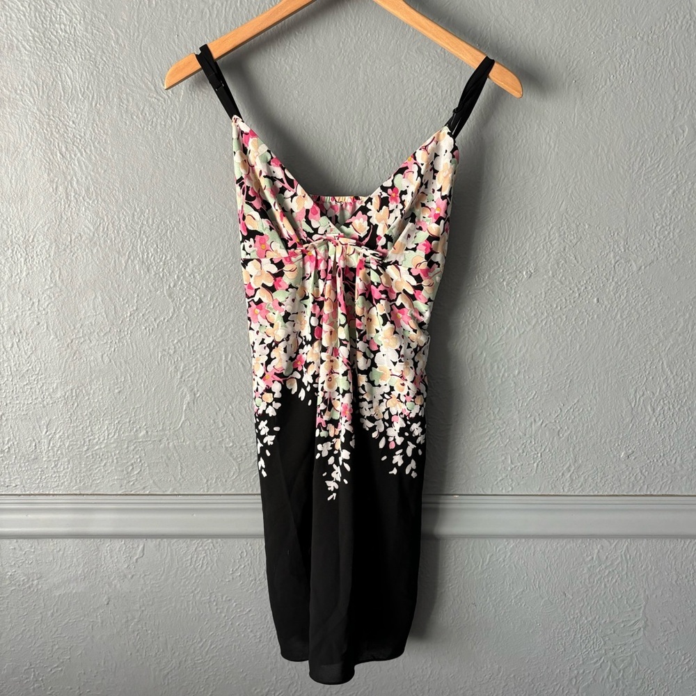 Oscar De La Renta, slip, nightgown, babydoll, floral, spaghetti strap, large